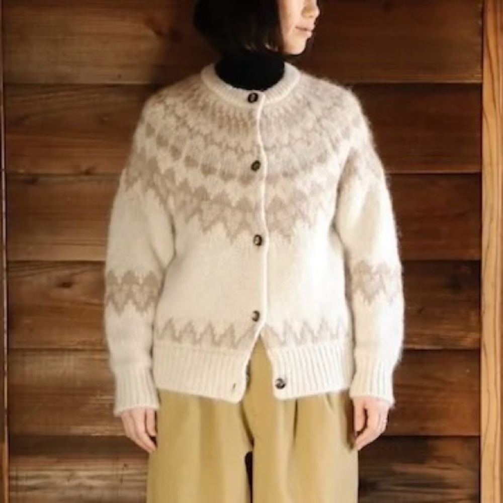 NWT Batoner Mohair Nordic Fair Isle Cardigan Sweater